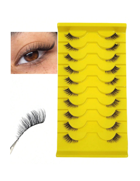 Groinneya – Coffret 10 paires de faux-cils naturels “B004”, volume & confort quotidien