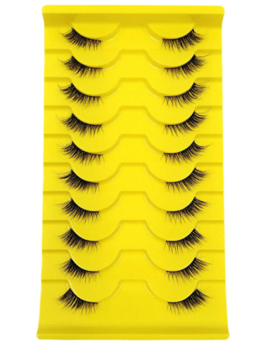 Groinneya – Coffret 10 paires de faux-cils naturels BYH-21, effet regard intense & naturel