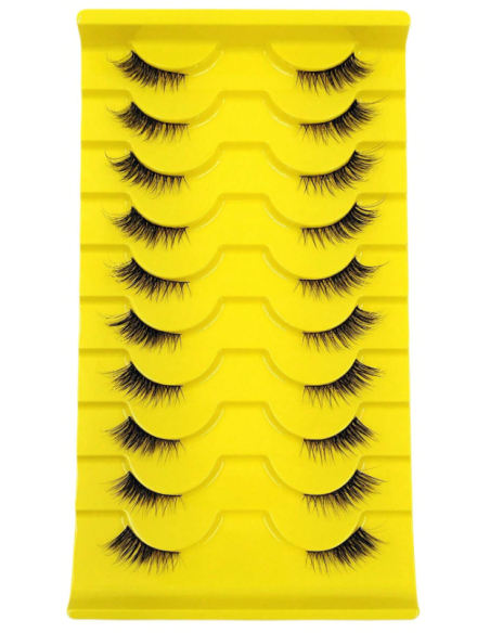 Groinneya – Coffret 10 paires de faux-cils naturels BYH-21, effet regard intense & naturel