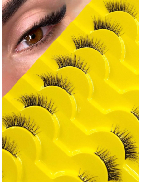 Groinneya – Coffret 10 paires de faux-cils naturels BYH-21, effet regard intense & naturel
