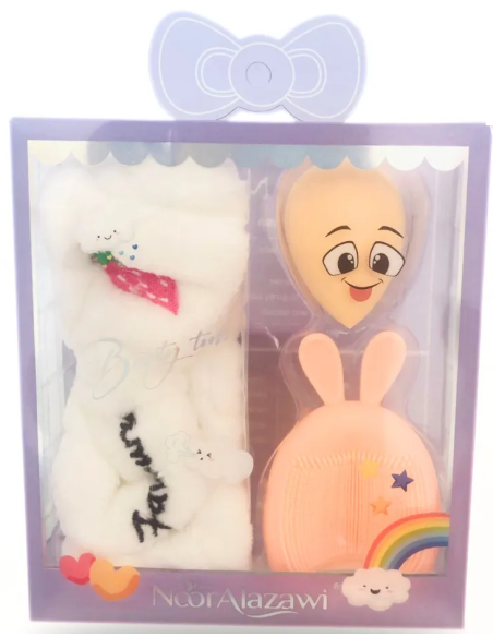 Coffret bandeau & éponge & brosse nettoyant blanc - Noor Alazawi