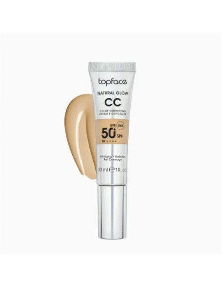 Topface Natural Glow CC Color Correcting Cream & Concealer 50+ SPF - Dark Sand 008 pt472