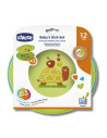 Chicco ensemble assiettes plate et creuse décorées bébés 12+ mois rose