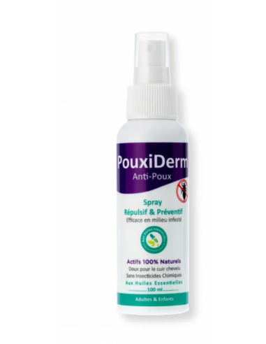 InoDerma Pouxiderm Spray Répulsif et Préventif Anti-Poux 100 ml