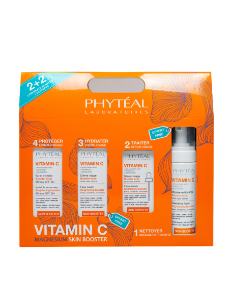 Phyteal Coffret Vitamine C Sérum Visage + Écran Invisible + (Mousse Et Crèmes Gratuites)