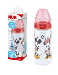 NUK First Choice+ | biberon 300 ml Mickey rouge Temperature Control