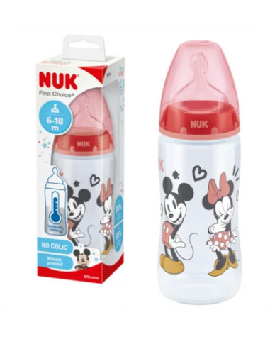 NUK First Choice+ | biberon 300 ml Mickey rouge Temperature Control