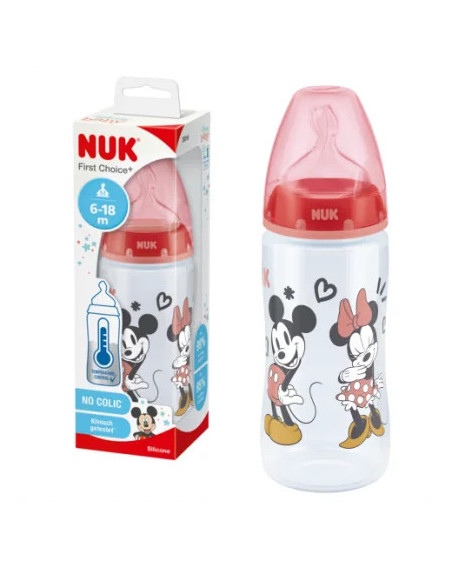 NUK First Choice+ | biberon 300 ml Mickey rouge Temperature Control