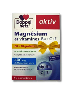 Doppelherz Aktiv Magnesium Et Vitamines B12 + C + E 90 Comprimés
