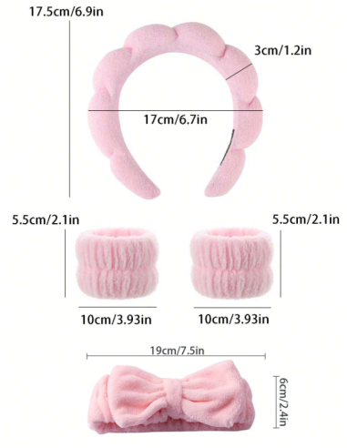 Kit accessoires cheveux et beauté rose — 9 pièces