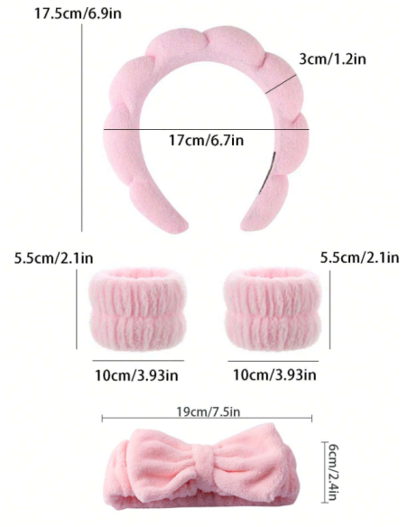 Kit accessoires cheveux et beauté rose — 9 pièces