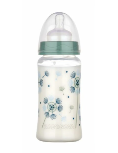 Biberon a col large vert 300ml- baby nova | cosmetique.tn