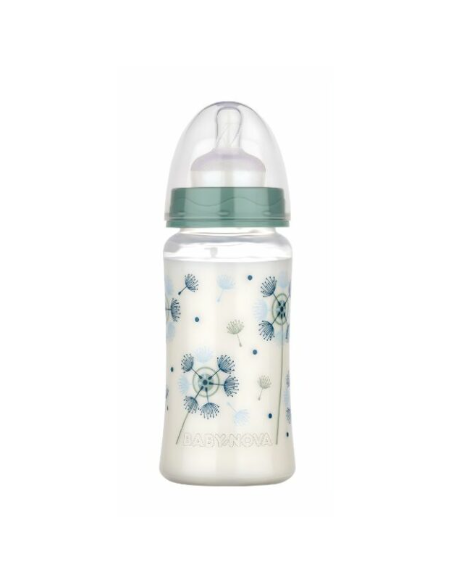 Biberon a col large vert 300ml- baby nova | cosmetique.tn