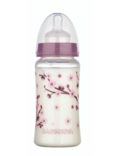 Biberon a col large rose 300ml- baby nova | cosmetique.tn