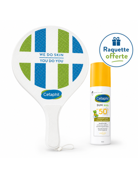 Pack Cetaphil Sun Kids SPF50+ 150ml + Raquette Offerte