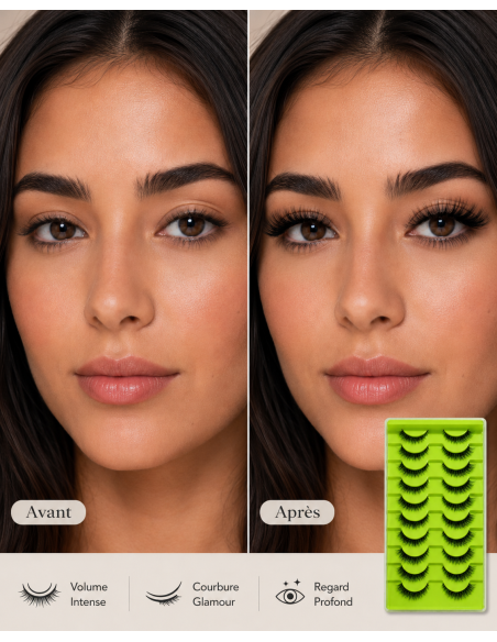 Faux Cils Volume Intense – 10 Paires | Cosmetique.tn