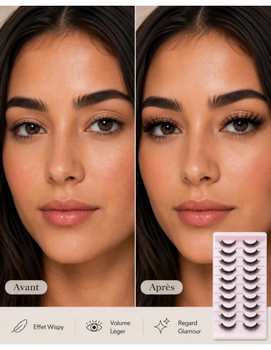 Faux Cils Wispy Glamour – 10 Paires | Cosmetique.tn