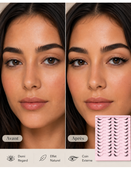 Faux Cils Demi Regard Naturel – Boîte Rose | Cosmetique.tn