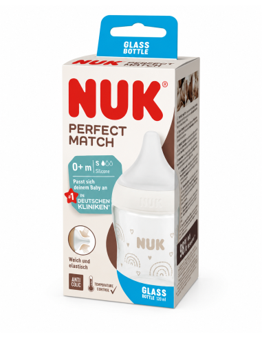 Nuk -Biberon en verre  Perfect Match  Blanc -120 ml