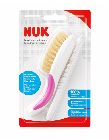 Brosse et peigne  rose- nuk | cosmetique.tn