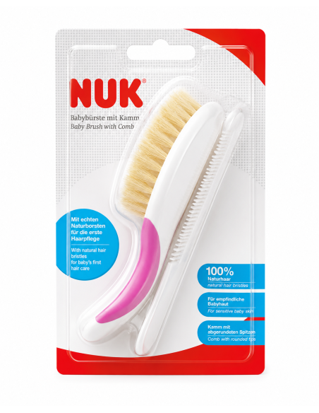 Brosse et peigne  rose- nuk | cosmetique.tn