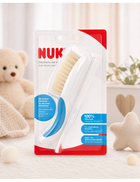 Brosse et peigne  bleu- nuk | cosmetique.tn