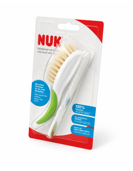 Brosse et peigne vert- nuk | cosmetique.tn
