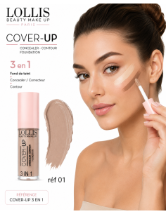 Lollis Cover Up 3 In 1 Concealer Contour Foundation 01