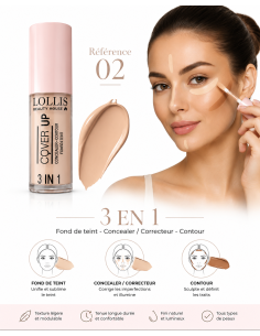 Lollis Cover Up 3 In 1 Concealer Contour Foundation 02