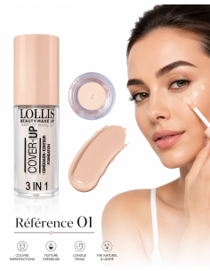 Lollis Cover Up 3 In 1 Concealer Contour Foundation 01