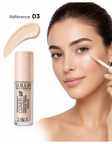 Lollis Cover Up 3 In 1 Concealer Contour Foundation 03