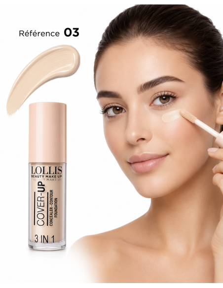 Lollis Cover Up 3 In 1 Concealer Contour Foundation 03