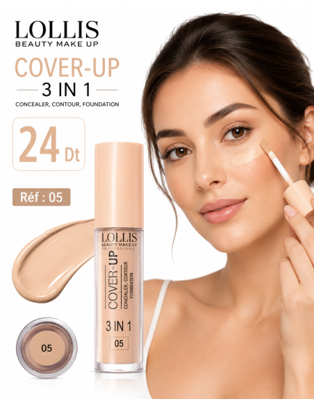 Lollis Cover Up 3 In 1 Concealer Contour Foundation 05