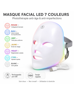 Masque Facial LED 7 Couleurs | Cosmetique.tn