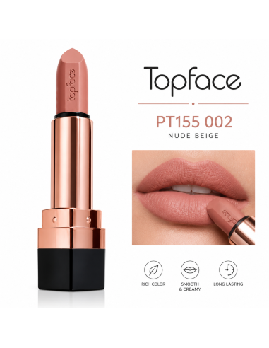 Topface Instyle Mat PT155 002 – Rouge à lèvres mat miel chaud nourrissant & éclat doré