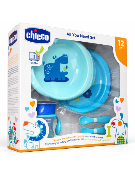 Chicco coffret repas bébé bleu — 12m+