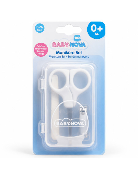 Coffret de manucure bébé, ciseaux, lime et coupe-ongles - Baby Nova