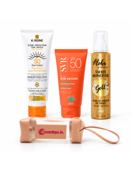 Pack SVR Blur SPF50+, K-Reine et Aloha Gold + trousse transparente