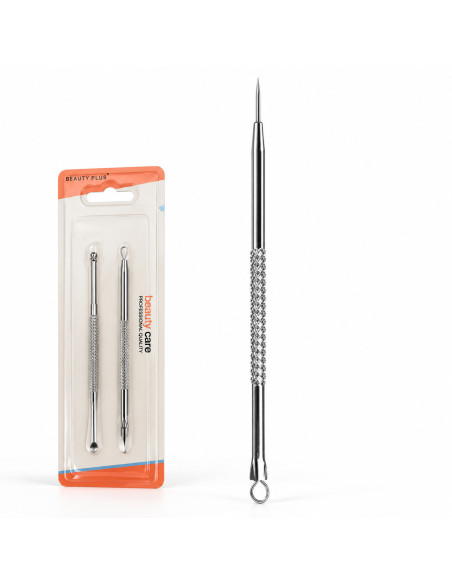 Kit tire comedon 2 pièces acier inoxydable