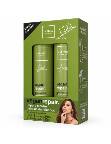 Cadiveu Vegan Repair kit shampooing et conditionneur 2 × 250 ml