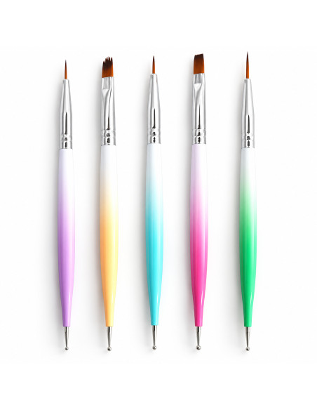 Pinceaux nail art et gel UV – lot de 5