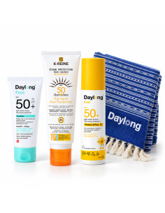 Pack Daylong Sensitive Crème-Gel SPF50+ 50 ml, Kids et K-Reine + fouta