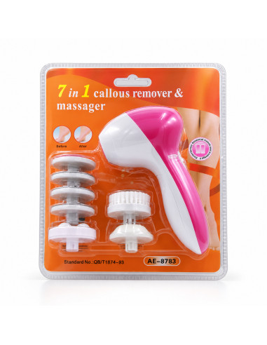 Kit de pédicure et massage 7 en 1 — rose et blanc