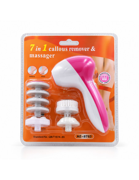 Kit de pédicure et massage 7 en 1 — rose et blanc