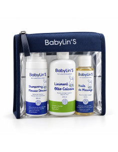 BabyLin'S Trousse bleu marine — shampooing, liniment et huile