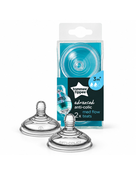 2 tétines Advanced Anti-Colic à débit moyen 3 mois et + — Tommee Tippee