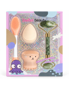 Sweet Beauty – Coffret brosse, éponge et rouleau saumon