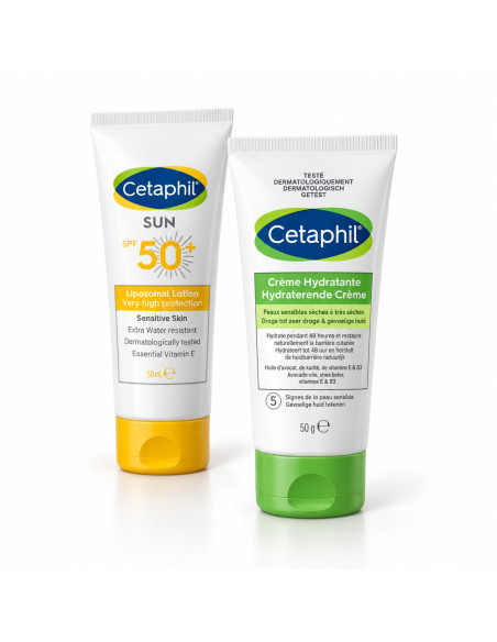 Cetaphil pack lotion solaire SPF 50+ 50 ml + crème 50 g