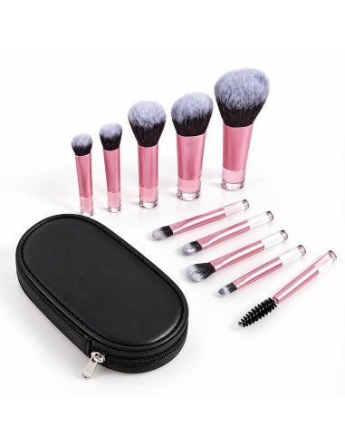 Kit de 10 mini pinceaux de maquillage avec pochette