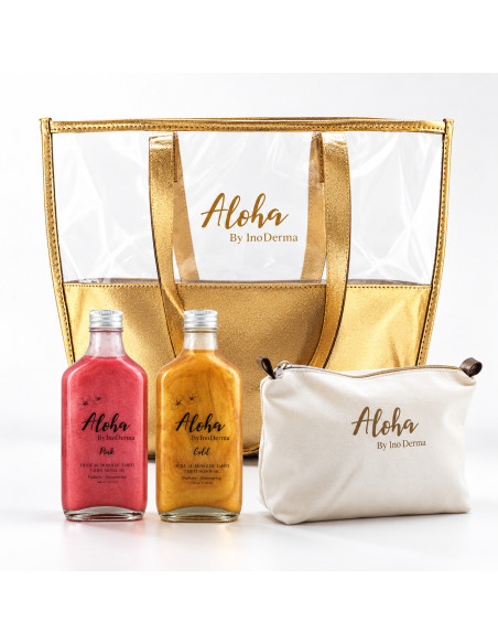 InoDerma Aloha Pack Summer Bag Duo Huiles Gold et Pink 2 × 100 ml
